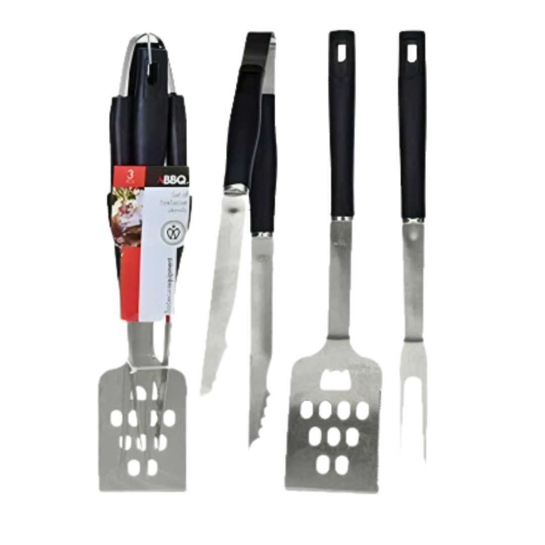BBQ Utensil Set Stainless Steel 3Pc BBQ Utensil Set Stainless Steel 3Pc